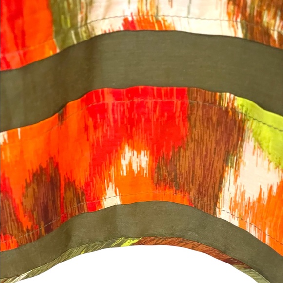 Talbots vivid silk blend print skirt w/grosgrain trim - Picture 3 of 5